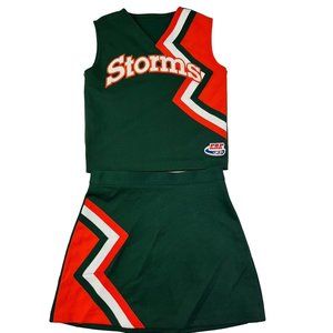 Cheerleader Uniform Halloween Costume STORMS Miami Hurricanes 34 Top 28 Skirt